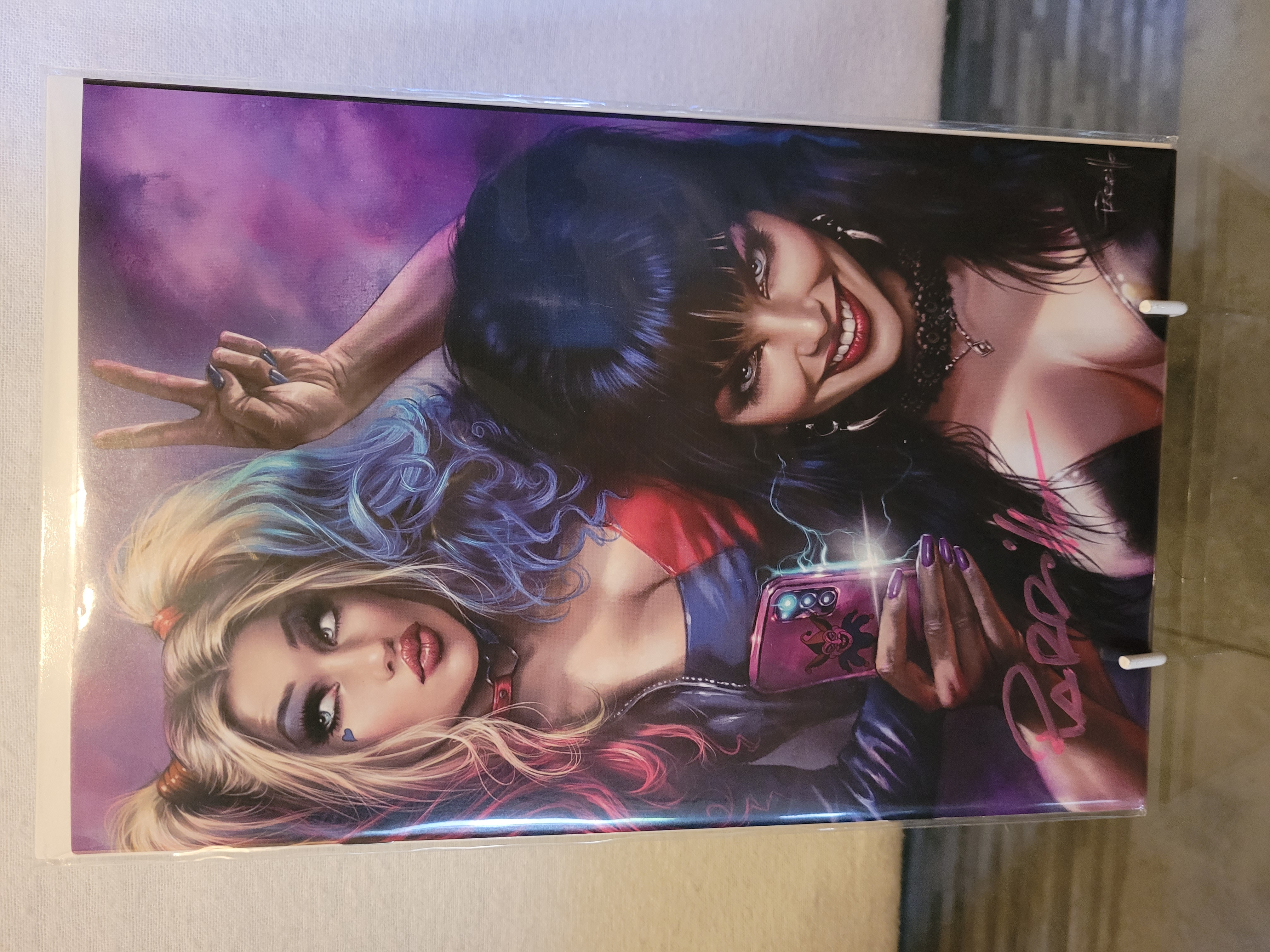 Harley Quinn X Elvira #1 Parrillo Rachie NYCC Virgin LTD 600 Signed by Parrillo W/COA
