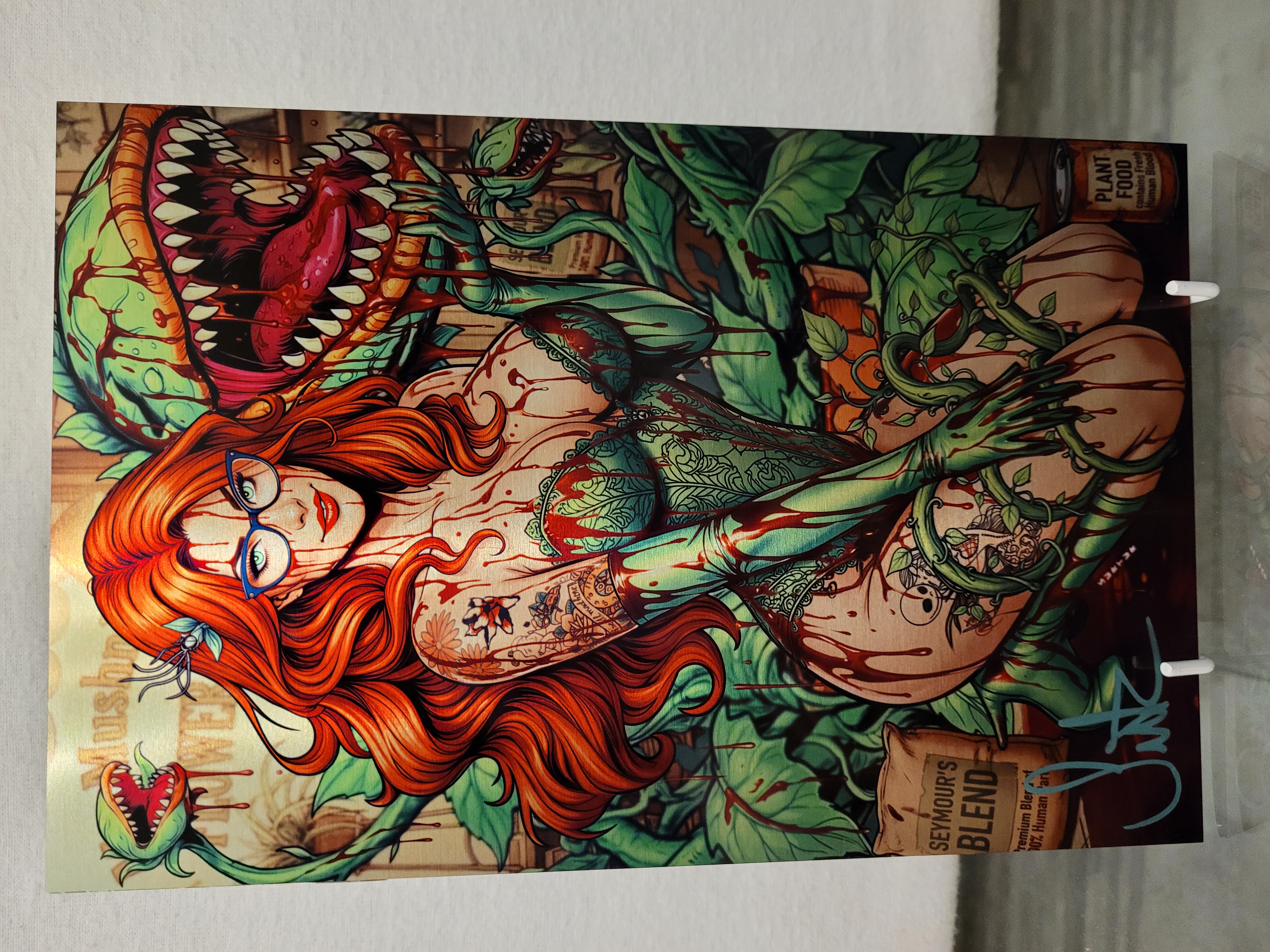 Fright Weaver Exclusive Devil Poison Ivy FOIL METAL Signed W/COA LTD 5