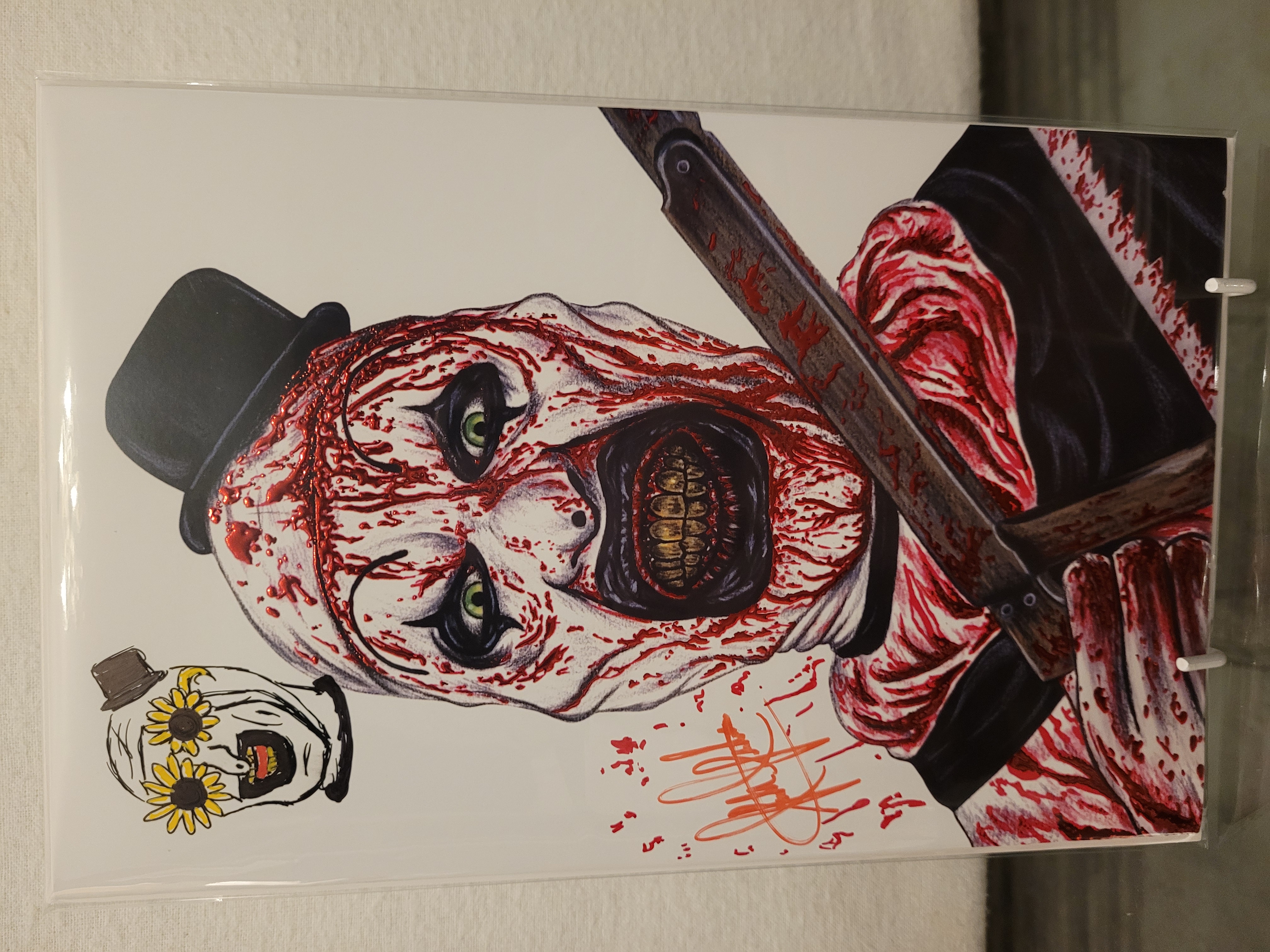 Art the Clown EMBOSSED Scott Straka Exclusive LTD 23/30 REMARKED & BLOOD SIG W/COA