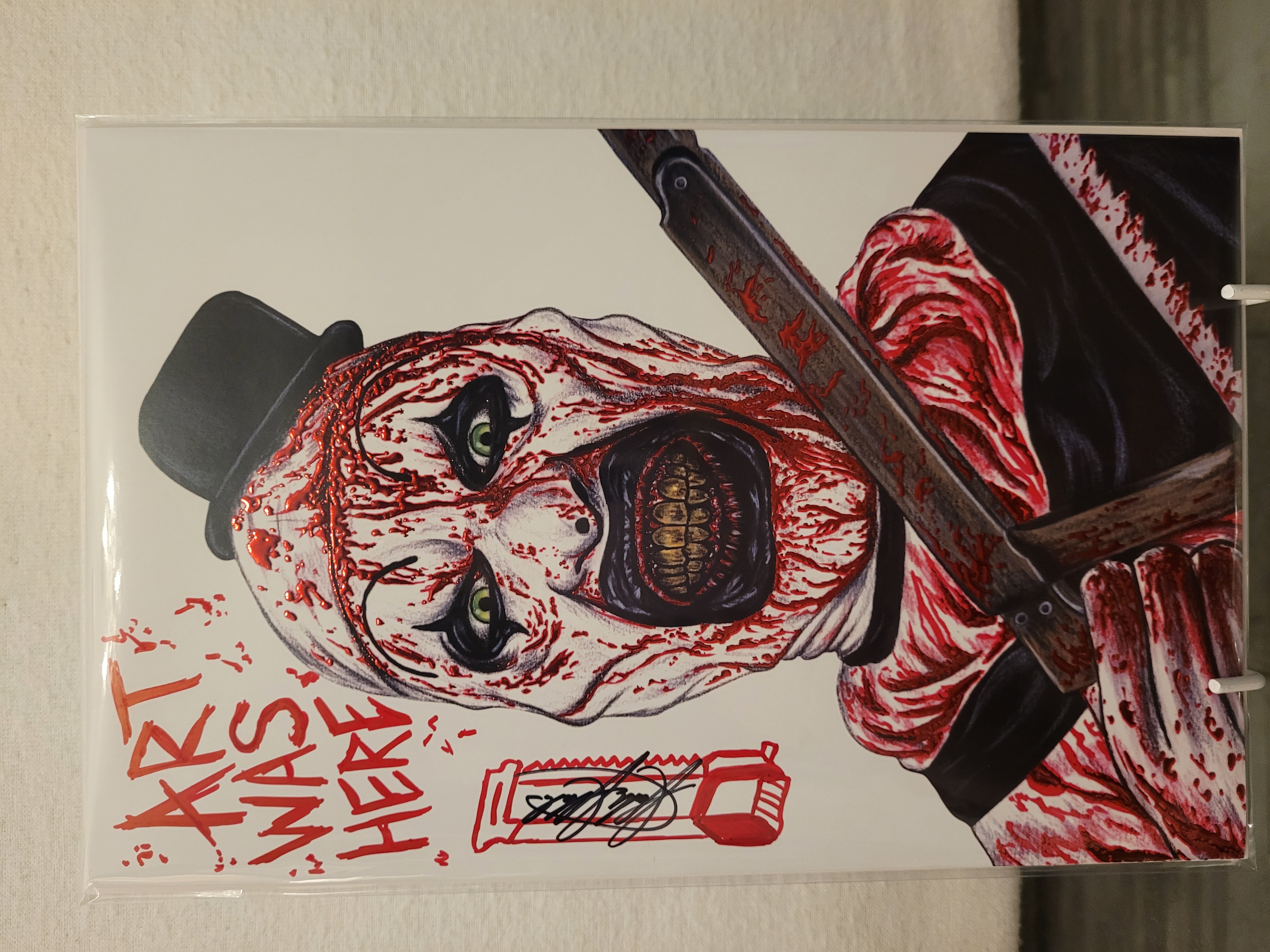 Art the Clown EMBOSSED Scott Straka Exclusive LTD 6/30 REMARKED & CUSTOM SIG W/COA