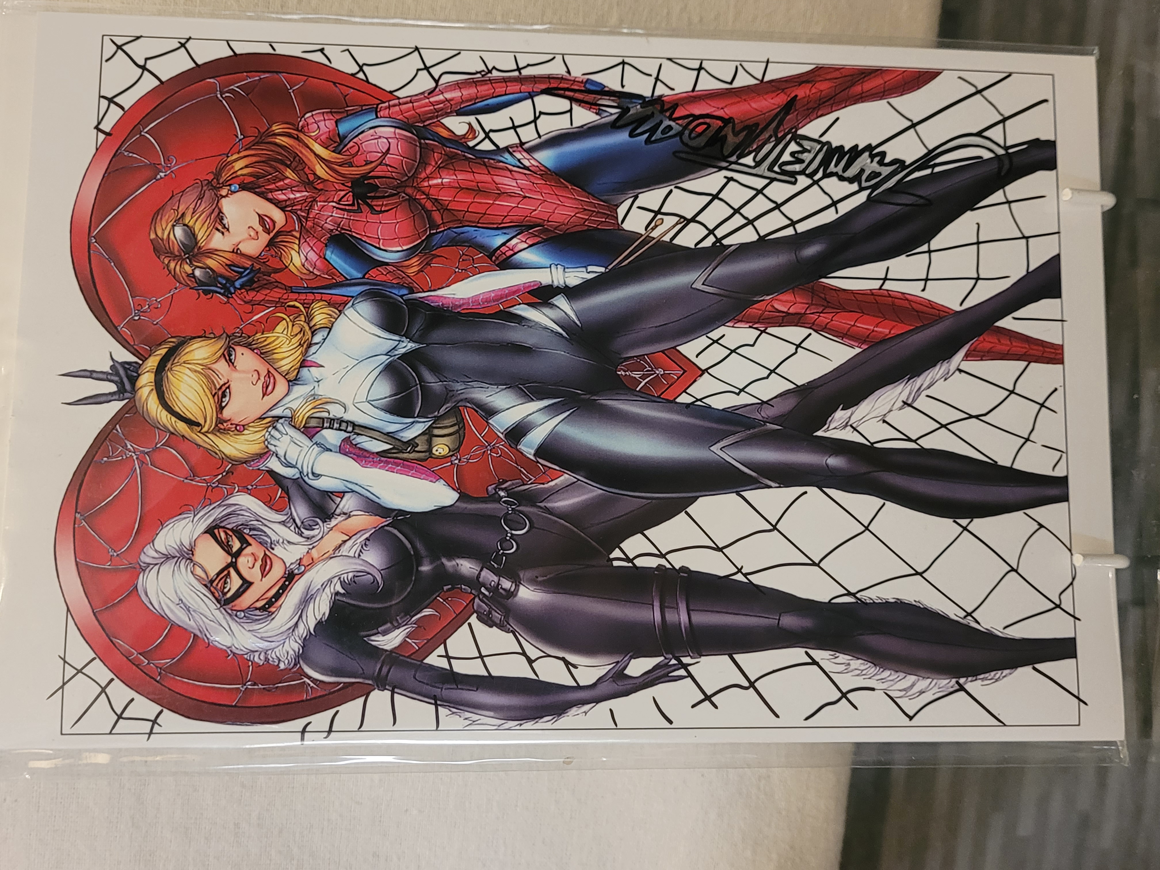 Girls of marvel virgin remarked with custom sig by jamie tyndall w/coa