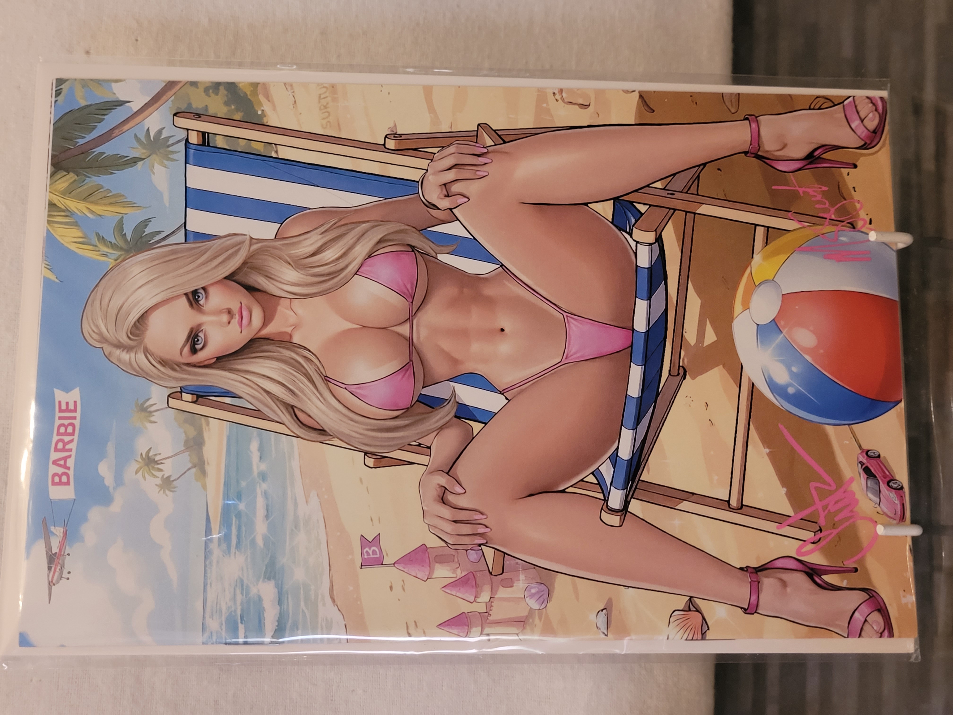 Beach barbie virgin x2 signed w/coa