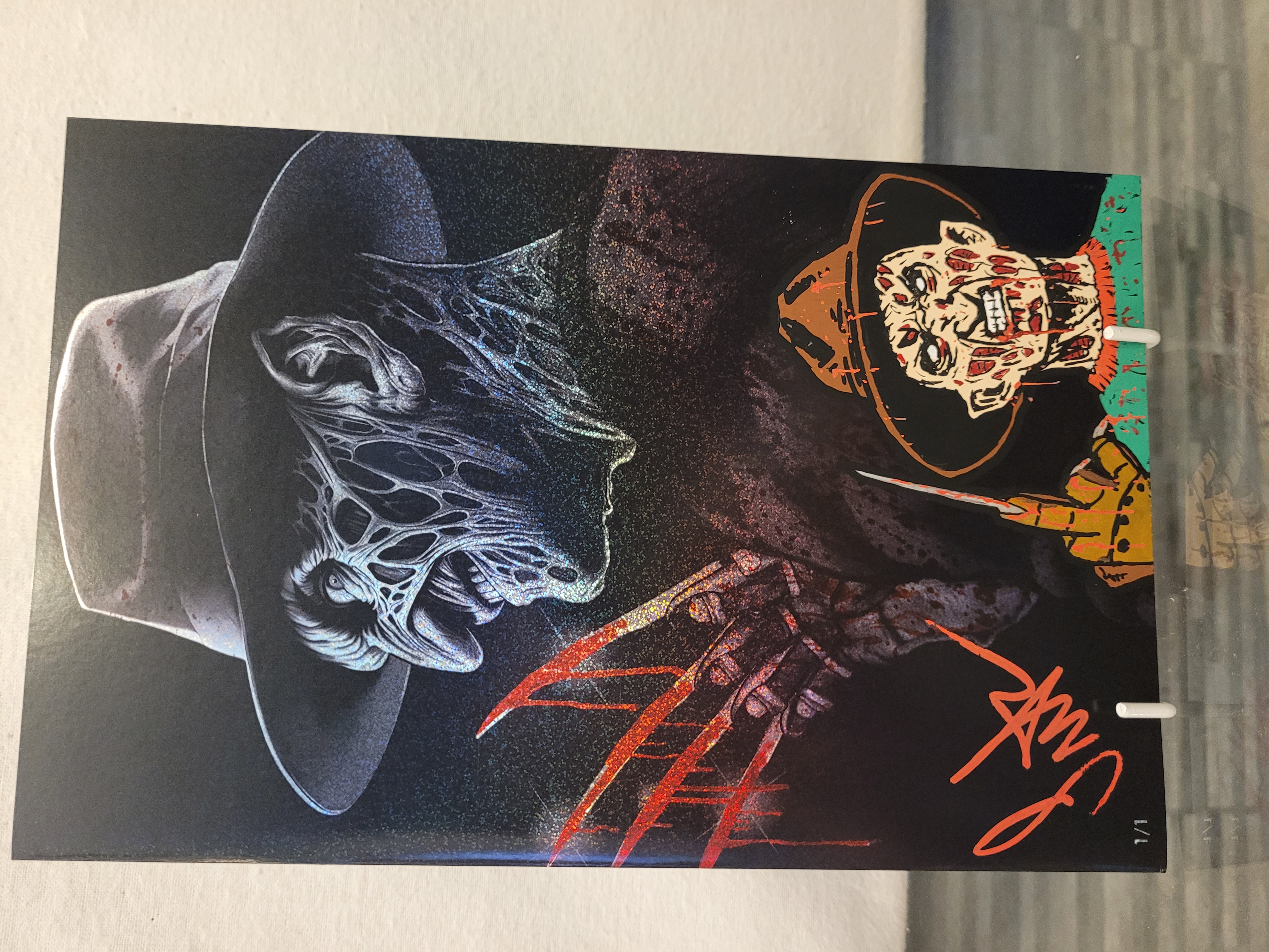 Jason glitter effect bloody 1/1 remarked signed w/coa