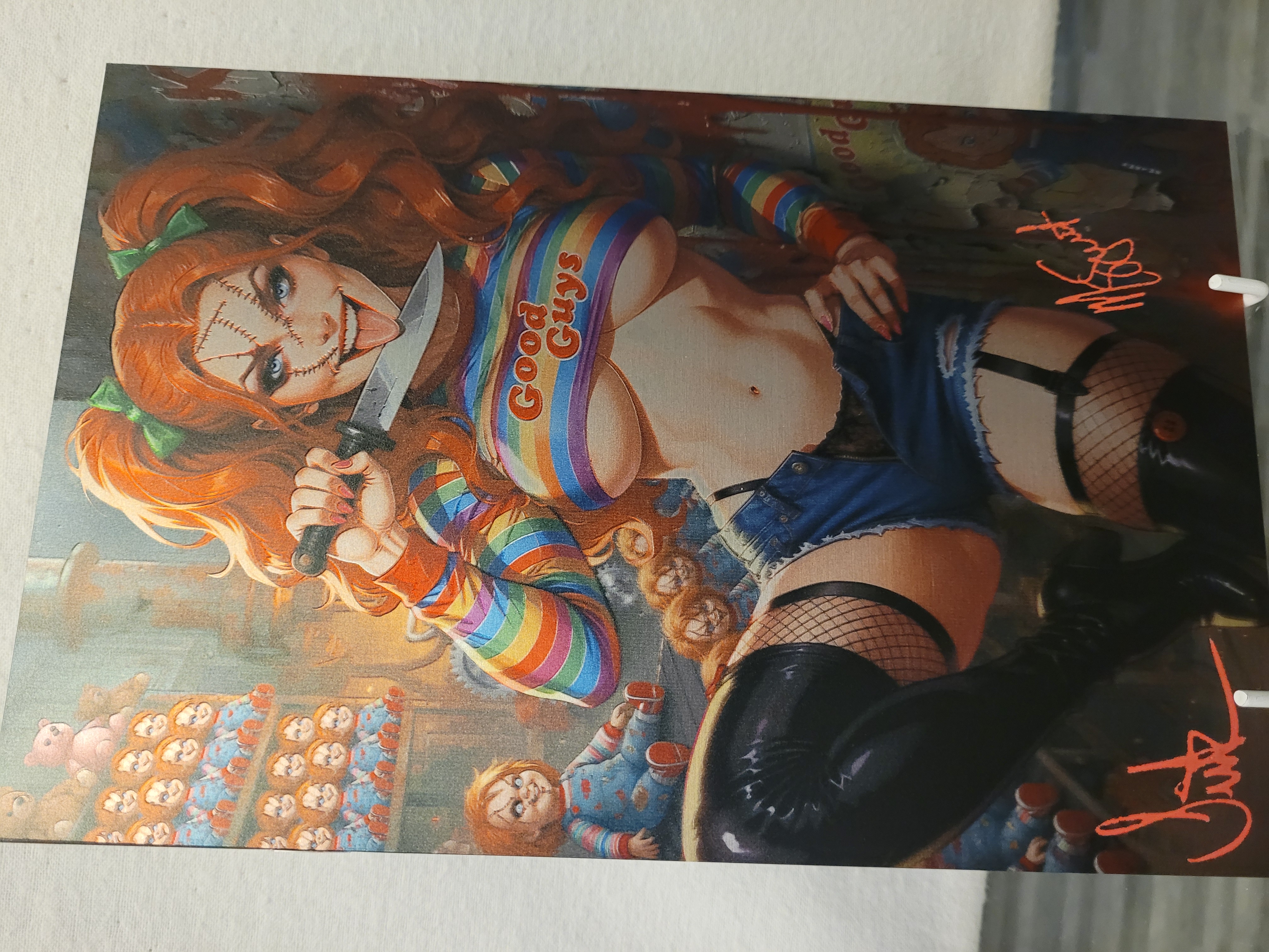 Chucky girl virgin embossed metal ltd 5 x2 signed w/coa