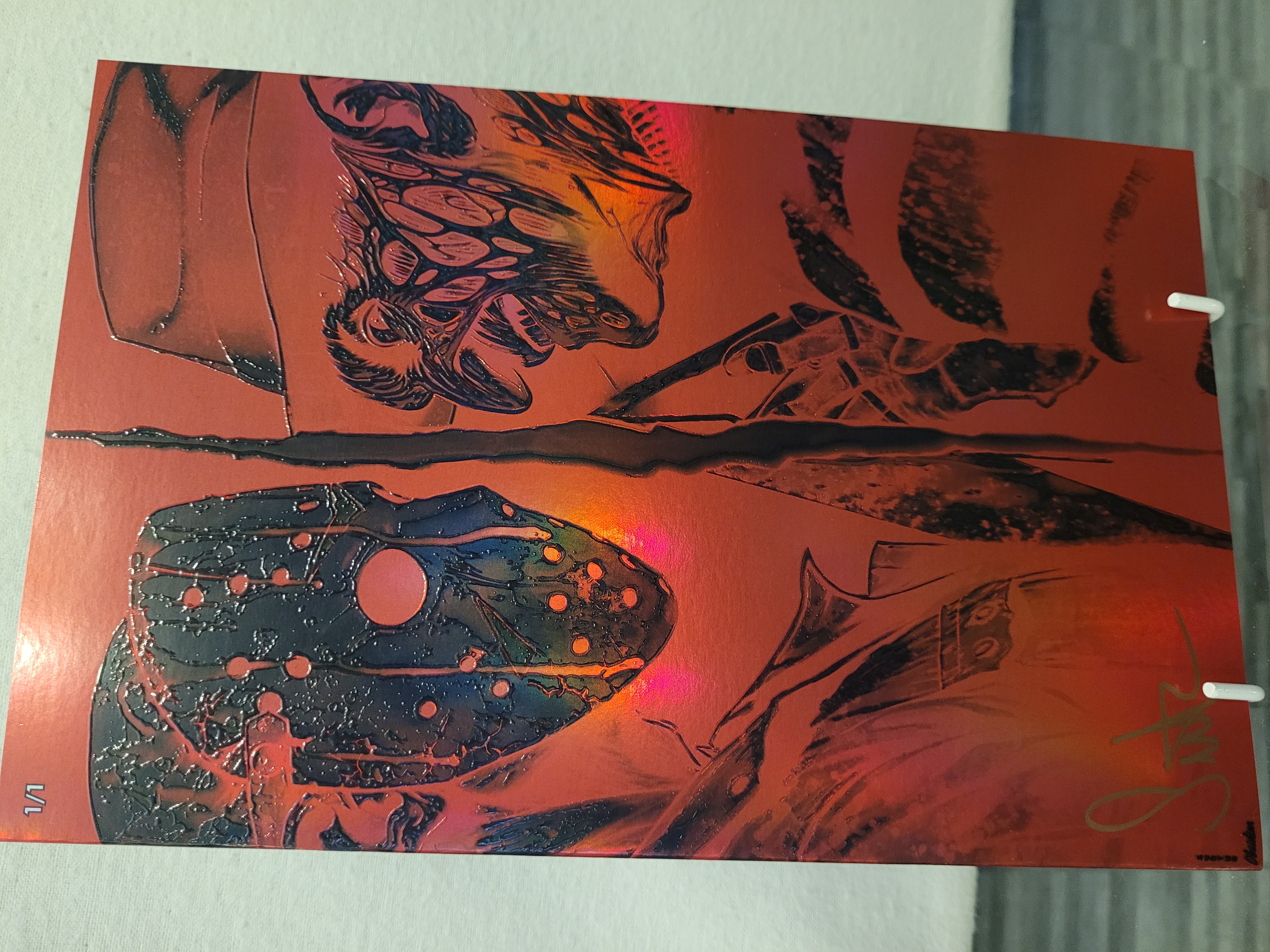 jason Vs freddy 1/1 embossed virgin signed w/coa