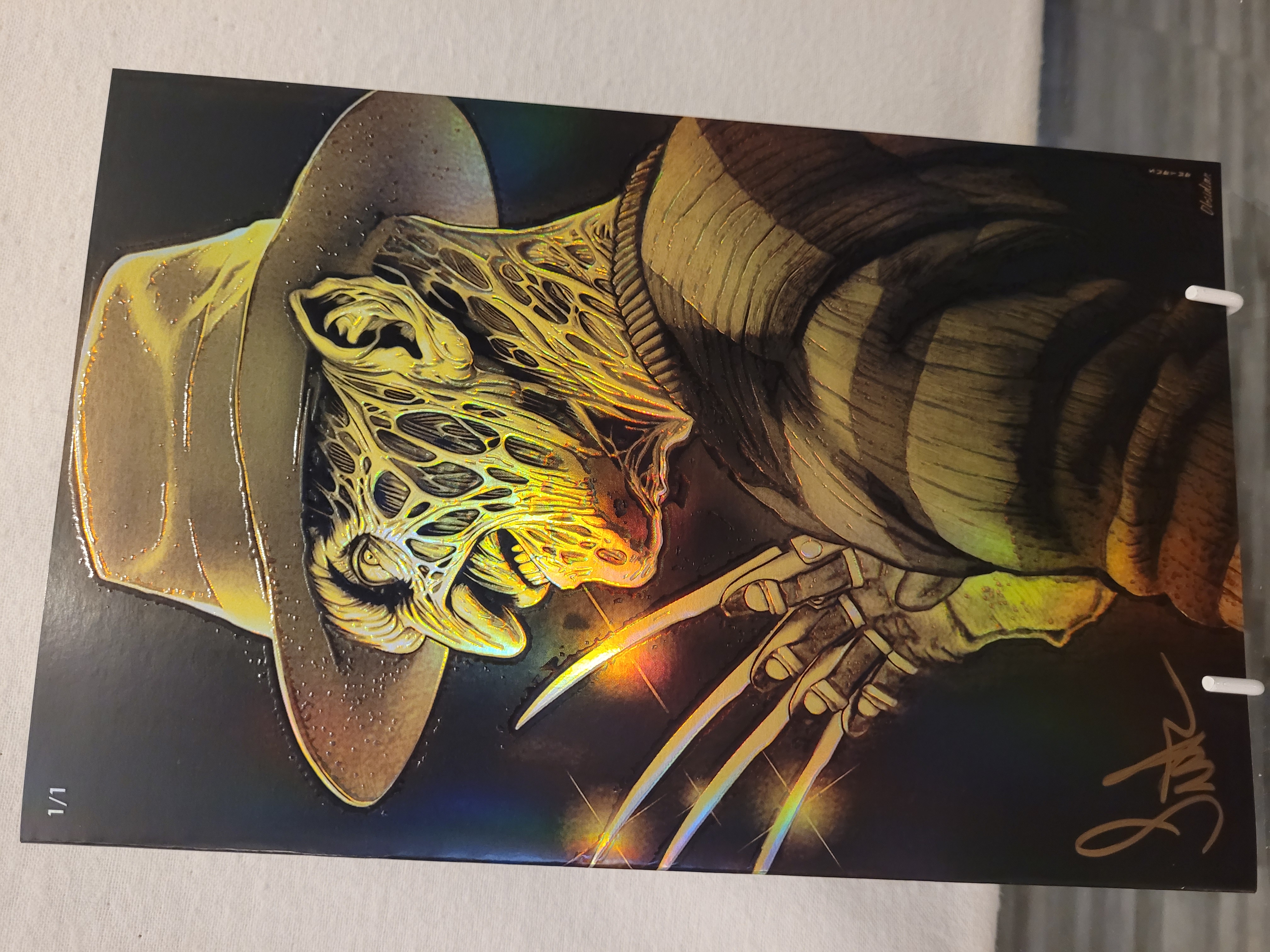 freddy gold embossed 1/1 virgin signed w/coa