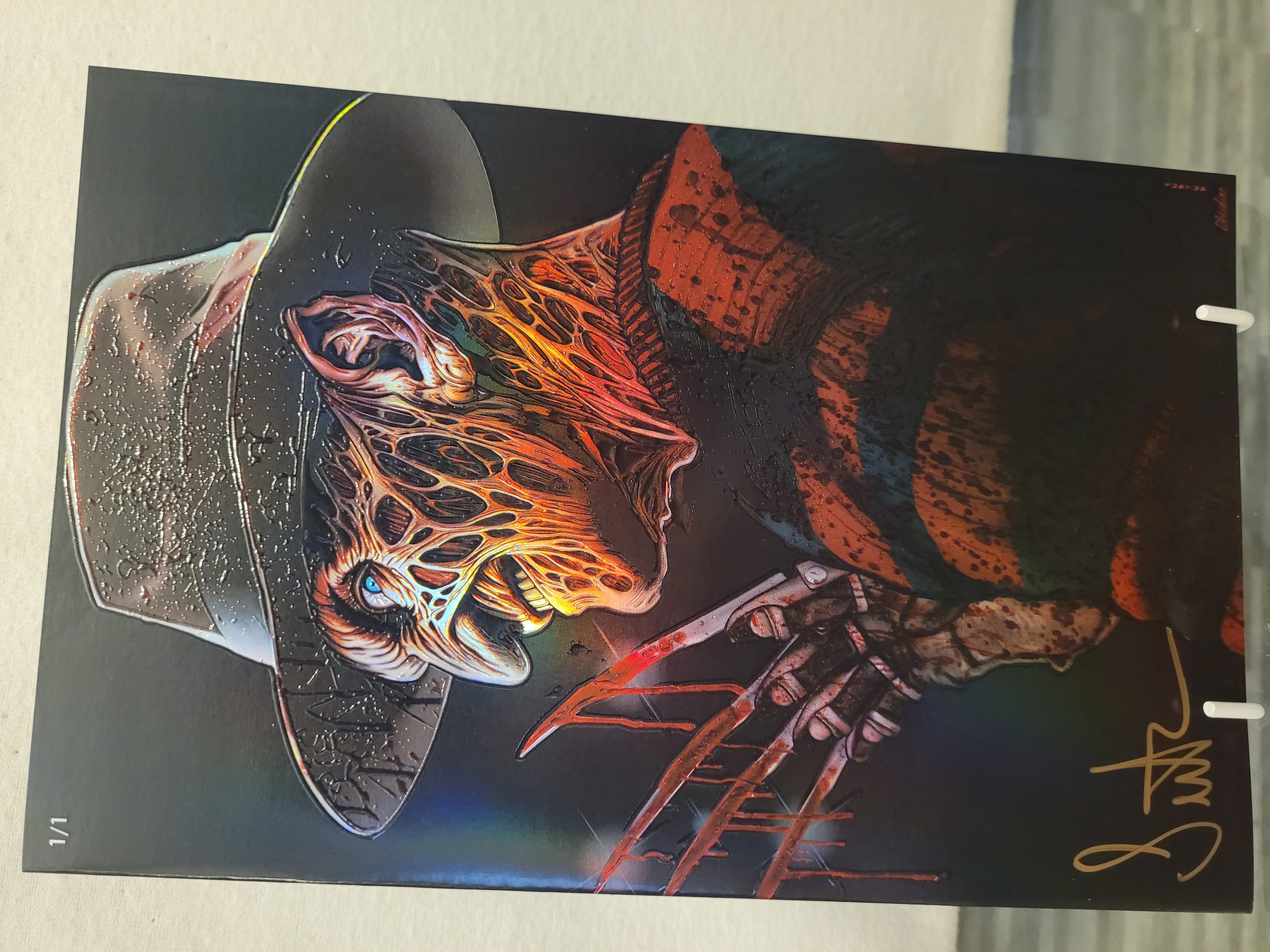 freddy embossed Bloody 1/1 virgin signed w/coa