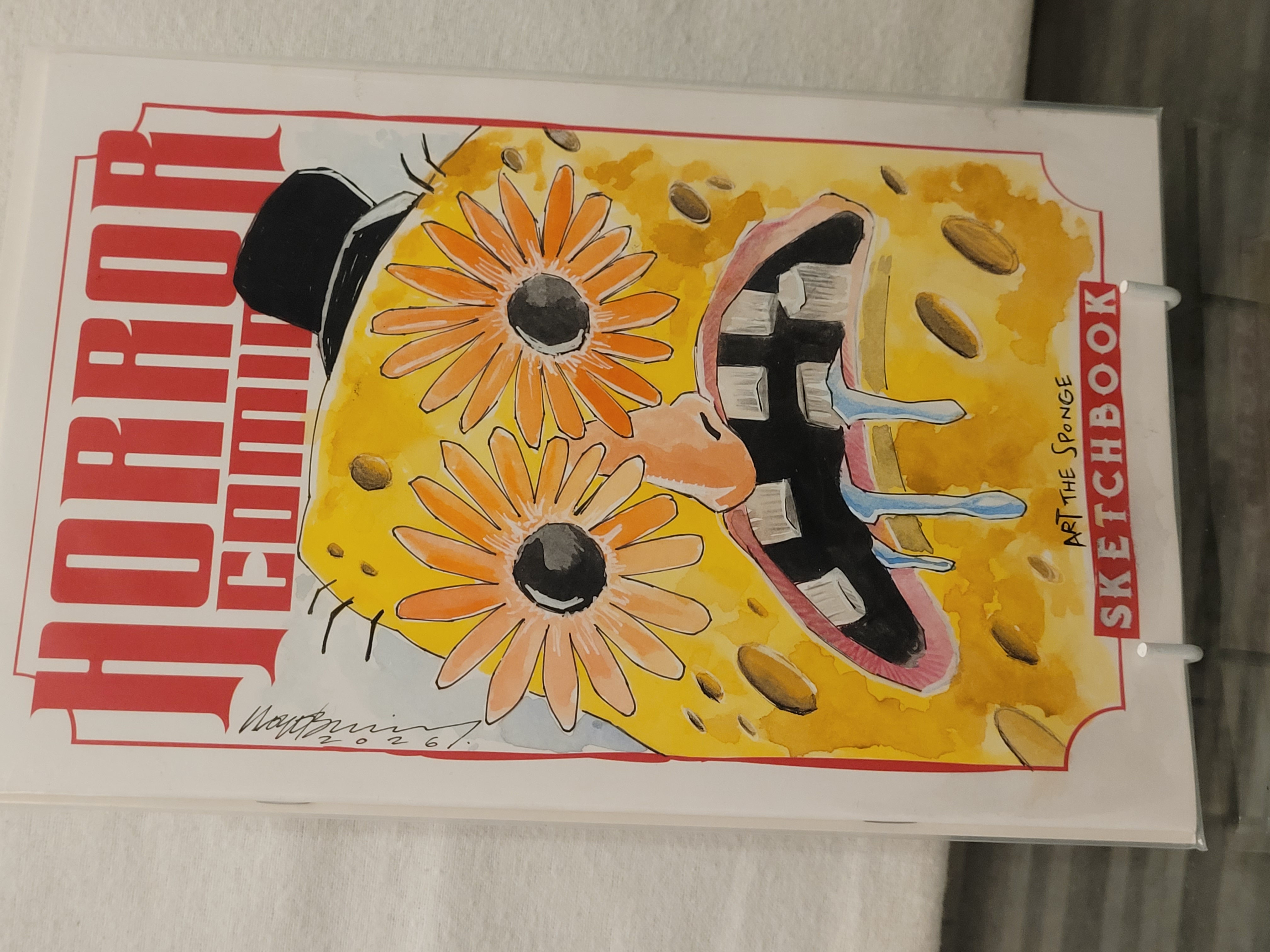 Horror Comic Blank original art Spongebob art the clown lloyd bailey signed w/coa