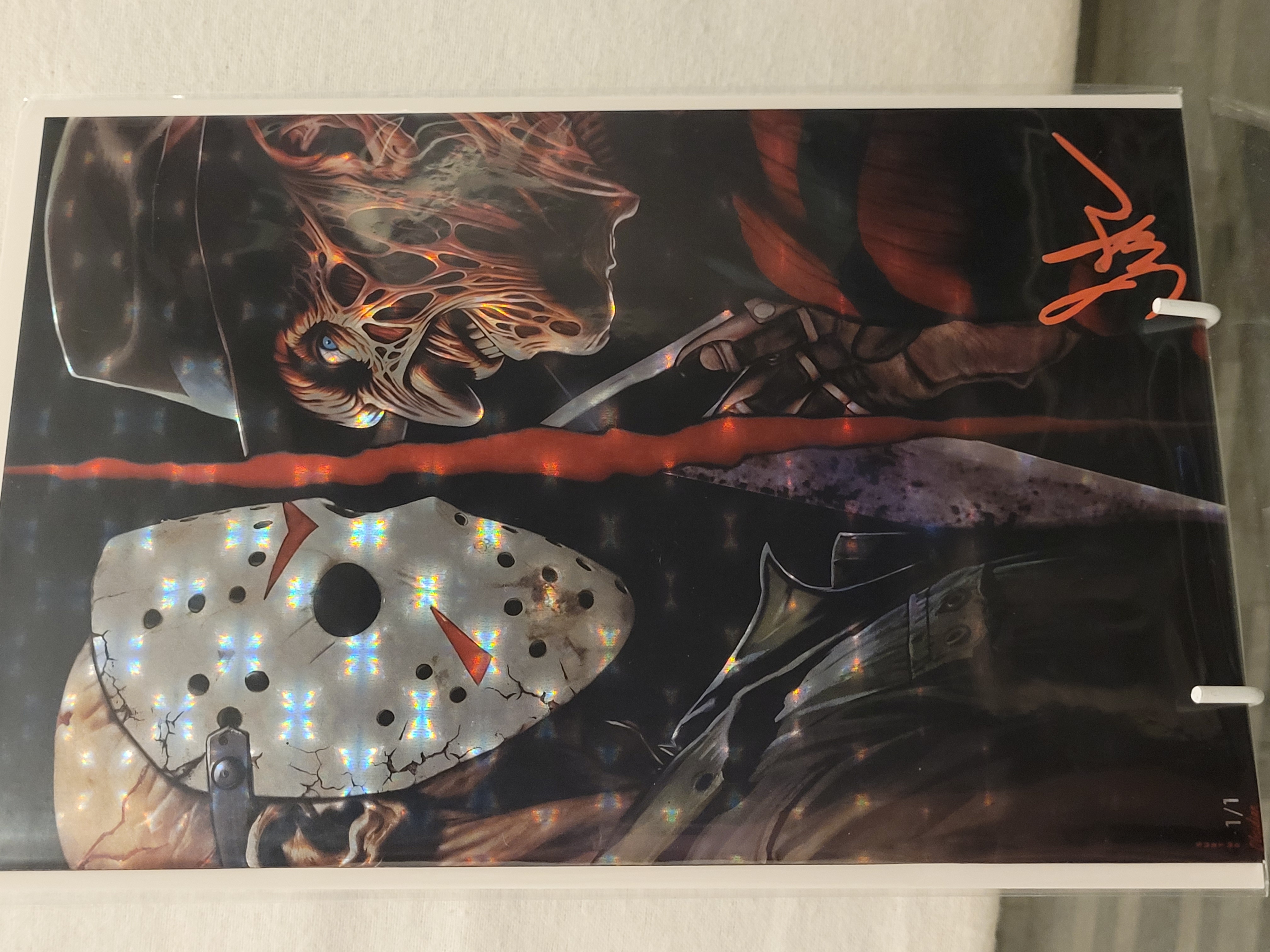 jason vs freddy 3d-2d 1/1 virgin signed surtur w/coa