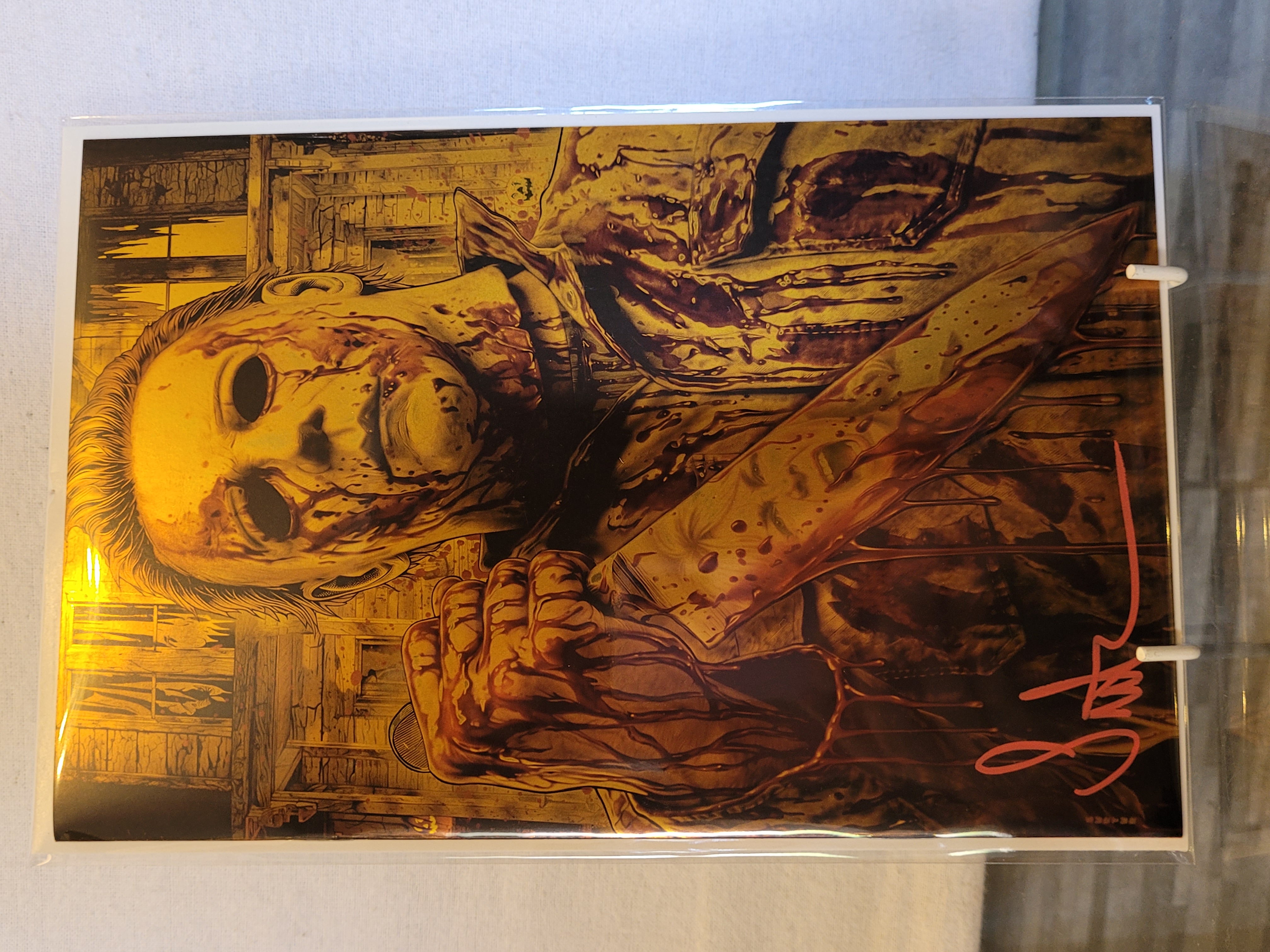 mike myers bloody gold virgin foil signed w/coa