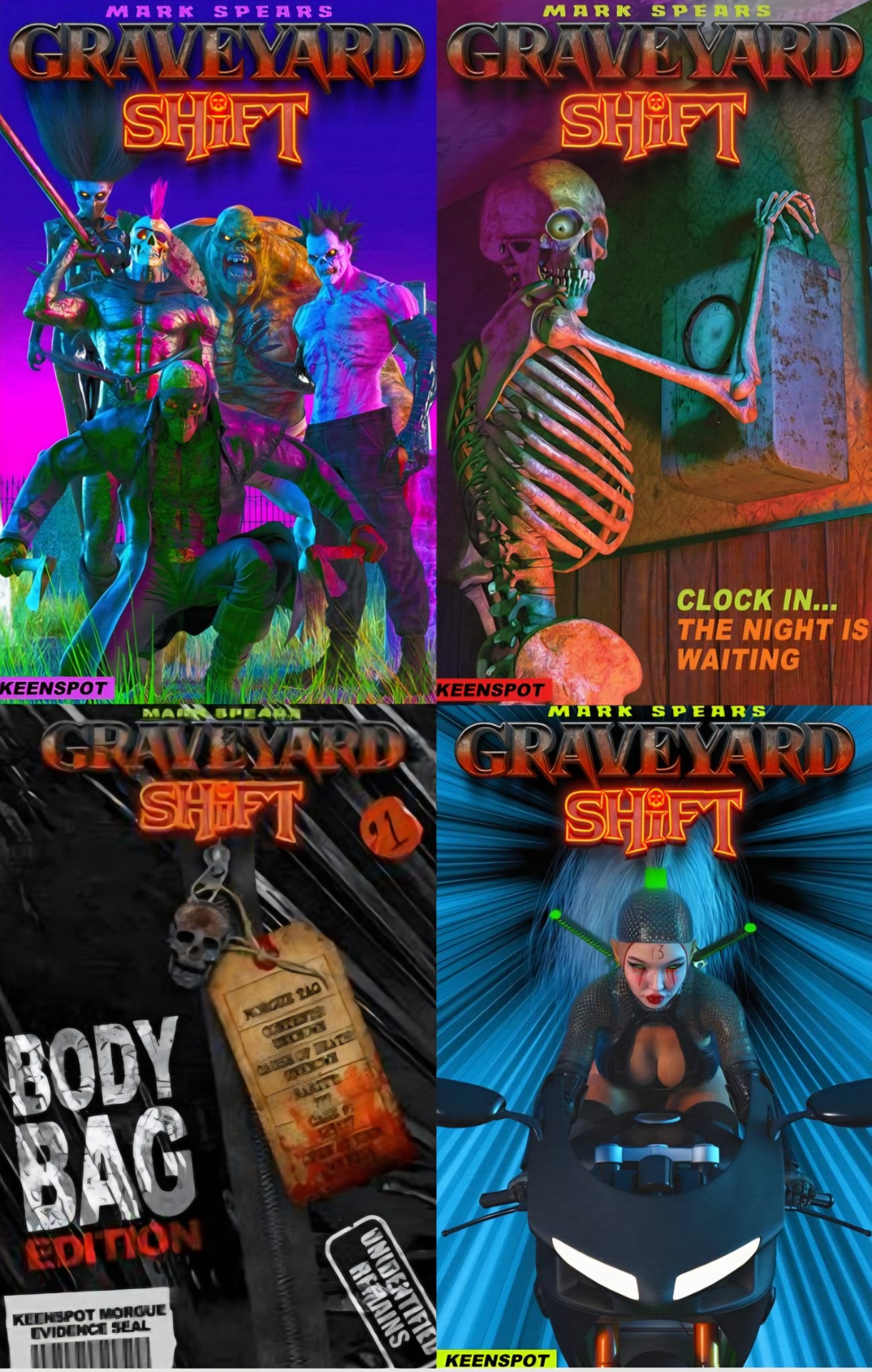 MARK SPEARS GRAVEYARD SHIFT #1 CVR A, CVR B, CVR C & CVR D (body blind bag) set